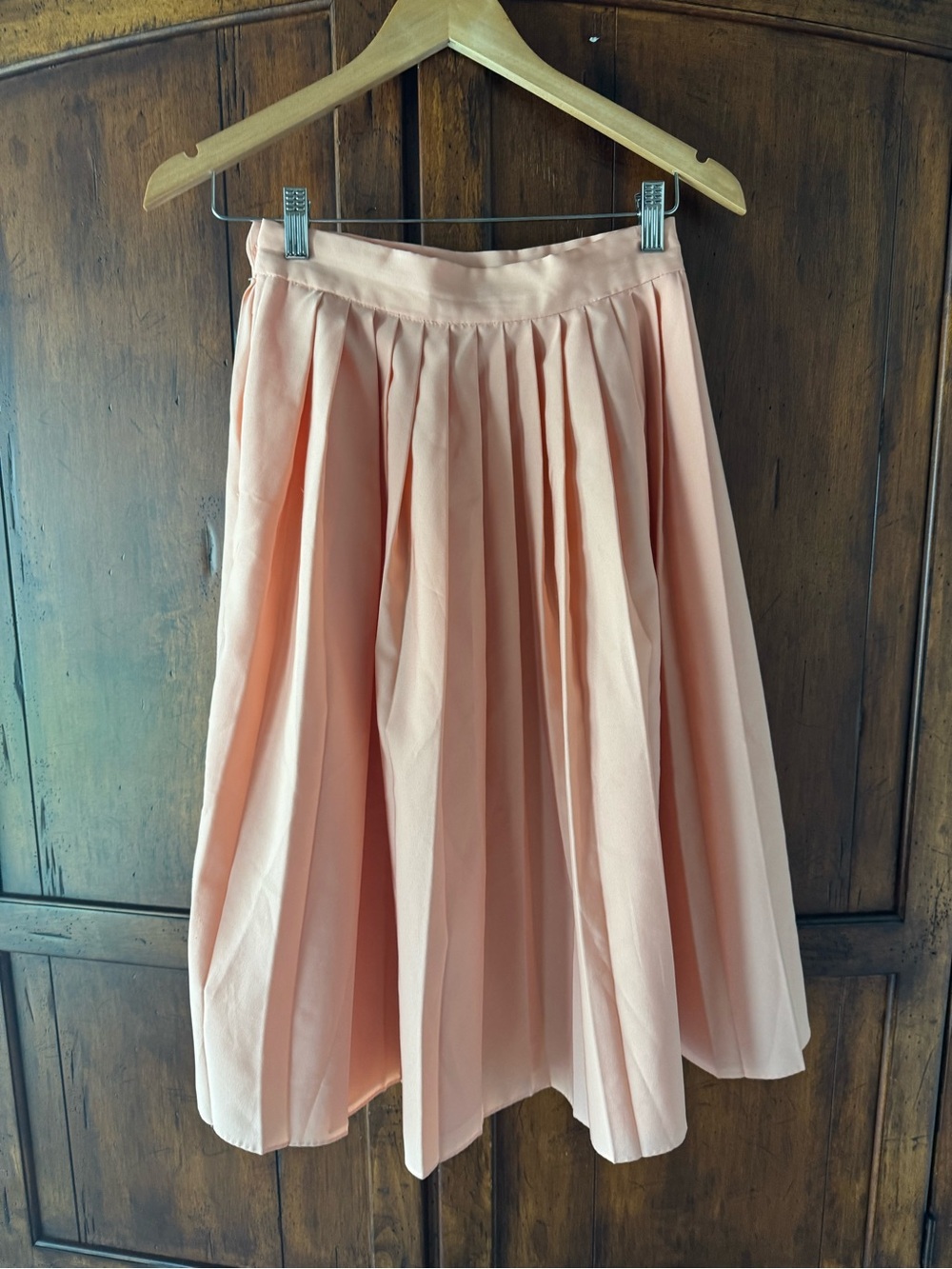 Vintage Alden’s Pleated Peach Midi Skirt & Blouse Set - Picture 7 of 8